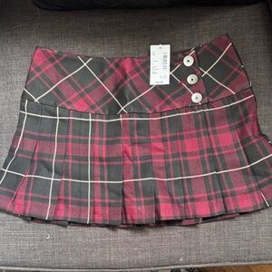 NWT Red and Black Plaid Skort